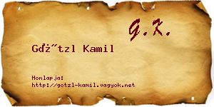 Götzl Kamil névjegykártya